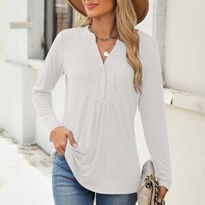 White Long Sleeve Tunic Top